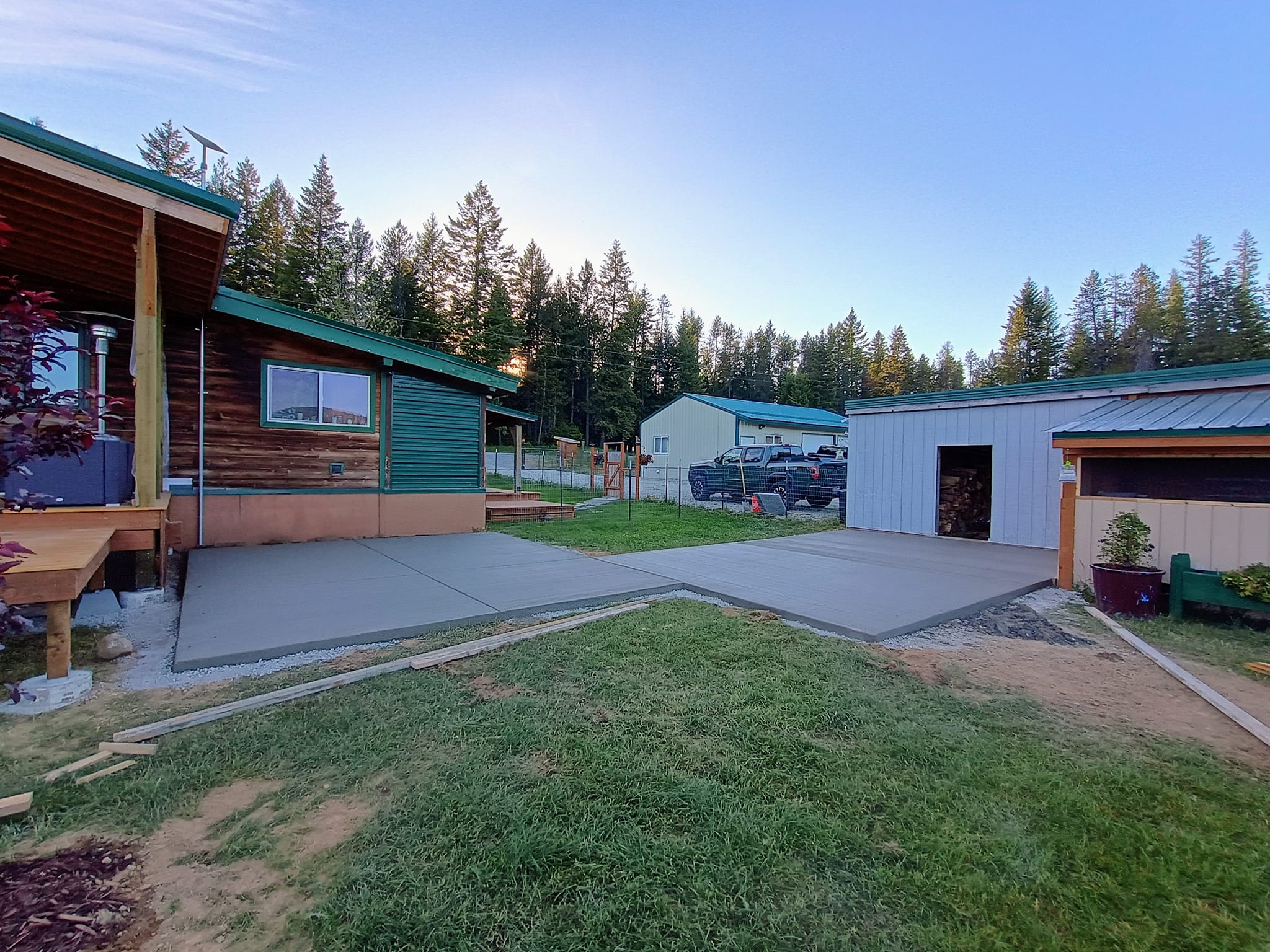 Detached shop and pad work